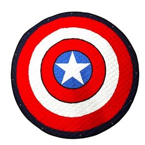 Marvel Captain America Round Quilted Cotton Children’s Rug Play Mat